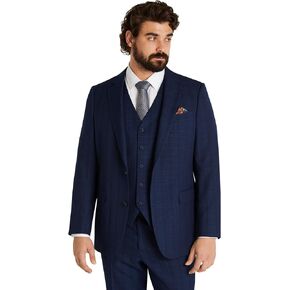 Johnny Bigg - Men's Suit Jacket with Notch Lapel | Navy Sports Coat for Men | Big and Tall Sizes Lined with Internal Pockets