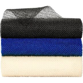 Metene 3 Pieces African Exfoliating Net, Colorful African Net Cloth, Long African Net Sponge Body Scrubber for Use in Shower, Bath Shower Wash Cloth for Skin Smoother Daily Use (Black)