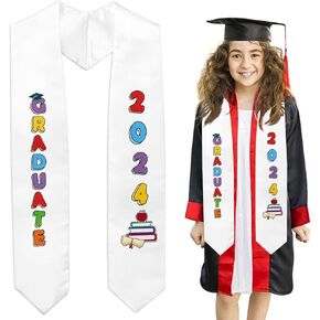 2024 Kindergarten Graduation Sash Graduation Printed Stole Unisex Preschool Graduation Satin Sash