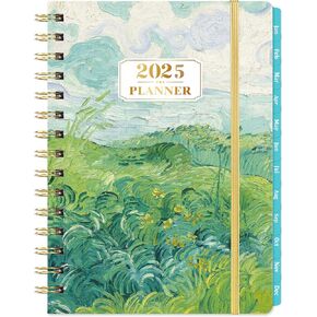 2025 Planner - 2025 Planner Weekly and Monthly, JAN. 2025 - DEC. 2025, 6.4" x 8.5" Calendar 2025 Planner with Monthly Tabs, Sturdy Cover, Premium Paper, Strong Twin-wire, Back Pocket