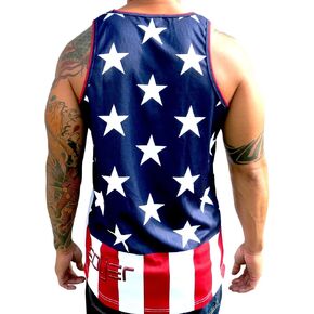 #50 American Flag 100% Polyester Mesh Jersey Tank Top