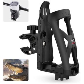 KEMIMOTO Motorcycle Cup Holder, ATV Drink Holder with 360 Rotation Crocodile-Bite Clamp, Dirt Bike Bottle Holder Compatible with Hydro Flasks, Yeti, Stanley, Other Bottles Maximum Diameter in 3.5" (1)