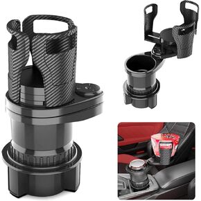 Dual Cup Holder, 2 in 1 Expandable Cup Holder for Car, Upgraded Multifunctional Cup Holder Extender, for Bottles Cups Drinks Snack, Compatible with Most Cars (AC2388)