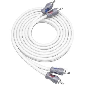 نكص RMI220 معلب الأكسجين الخالي من النحاس 2-قناة 20 قدم RCA كابل يربط الصوت لصوت السيارة الراقية والدراجات النارية البحرية وUTV ATV الصوت ثلاثي الحماية مع رفض الضوضاء لبيئة صعبة