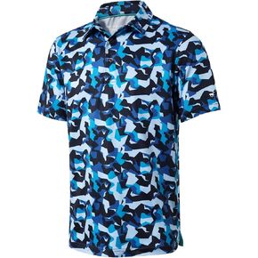 Mens Golf Shirts Short Sleeve Moisture Wicking Dry Fit Print Performance Athletic Casual Golf Polo Shirts for Men