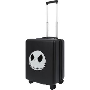 FUL Disney The Nightmare Before Christmas 22.5 Inch Carry On Luggage, Jack Skellington Hardshell Rolling Suitcase with Spinner Wheels, Black