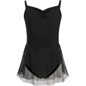 HIPPOSEUS Toddler Girls Ballet Leotards with Skirt Kids Hollow Back Camisole Dance Ballet Dresses