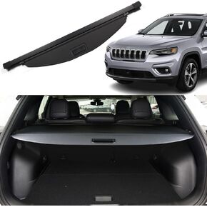 for Jeep Cherokee 2019 Cargo Cover Jeep Cherokee 2020 2021 2022 2023 Accessories Rear Trunk Cover Rear Trunk Security Cover Shielding Shade, Black, (Not Fit for Jeep Grand Cherokee)