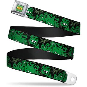 Buckle-Down Seatbelt Belt Hulk WHU002, The Hulk Stacked, 1.0" Wide, 20-36" Long