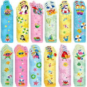 36 Pieces Cute Bookmarks,Double-Side Printing Paper Page Markers,Funny Bookmarks Bulk,Summer Hawaii Bookmark Card Page Clips,Back to School Supplies for Students Friends Reading Gifts(15x4cm)