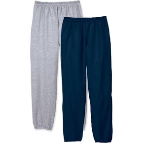 Hanes Men's EcoSmart Best Sweatpants, Athletic Lounge Pants with Cinched Cuffs, 1, Light Steel/Navy-2 Pack
