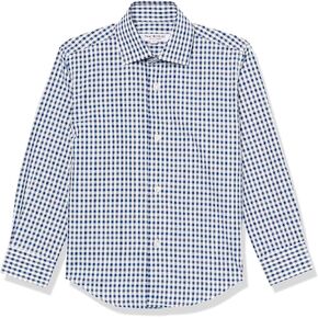 Isaac Mizrahi Boys' Slim Fit Gingham Pattern Button Down Shirt
