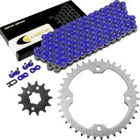 Caltric Blue Drive Chain And Sprockets Kit Compatible with Yamaha Raptor 350 Yfm350R 2004-2013