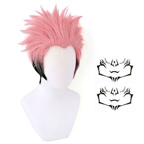 DAZCOS Ryomen Sukuna Cosplay Wig for Anime Costume (Pink)