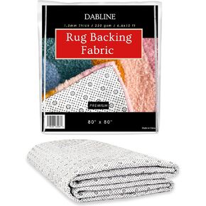 DABLINE 80" x 80" Non Slip Rug Pad for Tufting and Rug Making, Thick and Grippy Backing Fabric