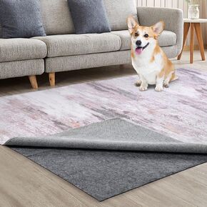 HOMBYS 100% Waterproof Non-Slip 9x12 ft Rug Pad for Large Area Rug, Non Skid Carpet Pads for All Floors and Finishes, Durable Felt Floors Protection for Hardwoods, Keep Rugs in Place and Safe