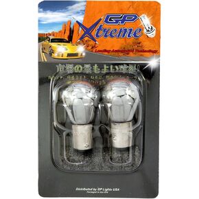 GP Xtreme 1156 7506 مصابيح إضاءة كروم زينون فضية كهرمانية (دبوس مستقيم) ضوء فرامل إشارة الانعطاف الأمامي والخلفي، ضوء إيقاف السيارة، ضوء الجري