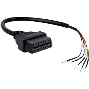 ikkegol obd obdii obd2 16 دبوس أنثى موصل k + can k خط الطائر اختبار كابل عالمي ضفيرة diy موبلي محول للدراجات النارية سيارة شاحنة 1 قدم قدم 30 سم / 12