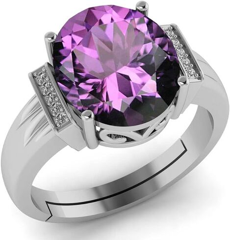 11.00 Carat Natural Amethyst Purple Gemstone 925 Sterling Silver Adjutable Ring For Men And Women in Saudi Arabia