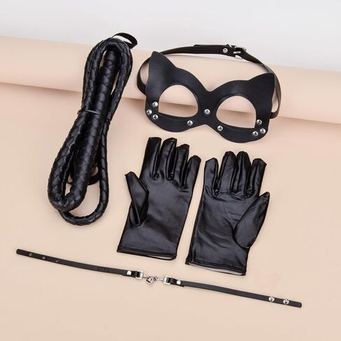 Women Half Face Cat Mask Costume Accessories Halloween Masquerade Props in Kuwait