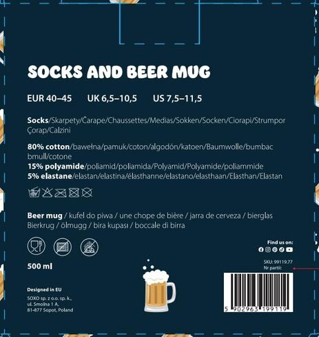 Beer Lover Gifts Socks Men Mens Cotton Sock Colourful Funky Gift Men's Presents 7.5-11.5 in Saudi Arabia