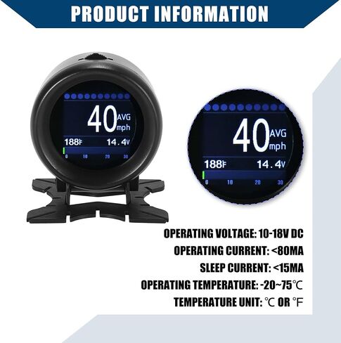 obdii hud مقياس رقمي متعدد الوظائف / خارج kmh mph عداد السرعة الرقمي قياس درجة حرارة الزيت بطارية الجهد الفاحص الماسح الضوئي ل 12 فولت obdii suv بيك اب / متين / 1 جهاز كمبيوتر شخصى in Saudi Arabia
