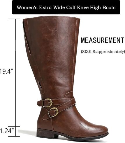 Luoika Women's Extra Wide Calf Knee High Boots, Wide Width Plus Size Knee-High Boots Low Heel Fashion Winter Boots. in Saudi Arabia
