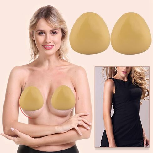 حمالة صدر غير مرئية مثلثة ذاتية اللصق تدوم طويلاً، عديمة الرائحة، ومسامية، تستخدم لحفلات الزفاف، والحفلات، والارتداء اليومي، حمالة صدر لاصقة مزدوجة الجوانب للملابس الداخلية والبيكيني، مقاس موحد in Saudi Arabia