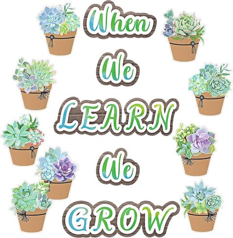 50 قطعة من القواطع العصارية ديكورات لوحة الإعلانات العصارية ديكور الفصل الدراسي عندما نتعلم أننا ننمو ديكورات الحائط لجدار المدرسة في الفصل الدراسي (نمط جديد، 50 قطعة) in Kuwait