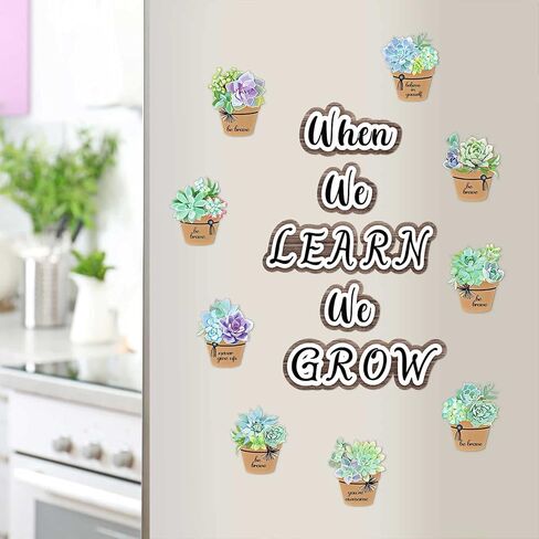 50 قطعة من القواطع العصارية ديكورات لوحة الإعلانات العصارية ديكور الفصل الدراسي عندما نتعلم أننا ننمو ديكورات الحائط لجدار المدرسة في الفصل الدراسي (نمط جديد، 50 قطعة) in Kuwait