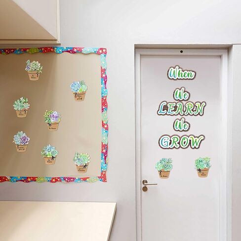 50 قطعة من القواطع العصارية ديكورات لوحة الإعلانات العصارية ديكور الفصل الدراسي عندما نتعلم أننا ننمو ديكورات الحائط لجدار المدرسة في الفصل الدراسي (نمط جديد، 50 قطعة) in Kuwait