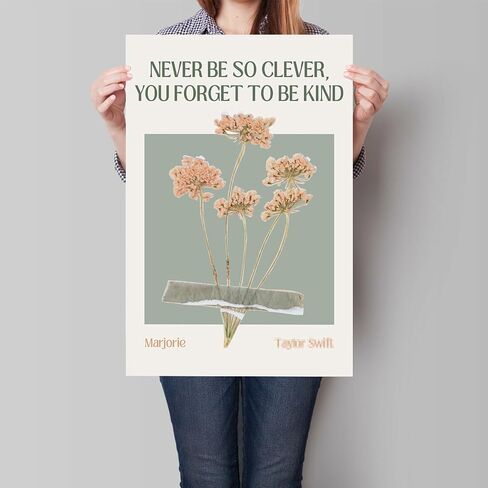 Prinajssiad 3 Piece 12x16in Unframed Taylor August Poster, Music Song Swiift Lyric Quotes Canvas Wall Art, Vintage You're on Your Own Kid Floral Print, Retro Botanical Flower Pictures for Girls Room in Saudi Arabia