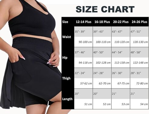Seawhisper Black Plus Size Shorts for Women High Waisted Flowy Skorts Tennis Skirt Athletic Summer Workout 2XL 20-22 Plus in Saudi Arabia