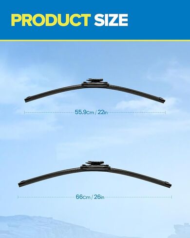 PHILTOP Automotive Replacement Windshield Wiper Blades 26"+22" for Explorer 2011 2012 2013 2014 2015 2016 2017 2018 2 PCS Front in Saudi Arabia