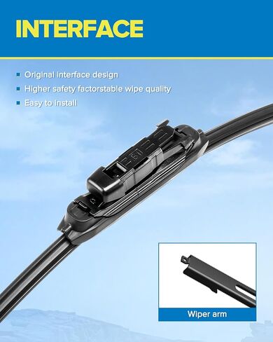 PHILTOP Automotive Replacement Windshield Wiper Blades 26"+22" for Explorer 2011 2012 2013 2014 2015 2016 2017 2018 2 PCS Front in Saudi Arabia