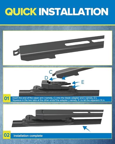 PHILTOP Automotive Replacement Windshield Wiper Blades 26"+22" for Explorer 2011 2012 2013 2014 2015 2016 2017 2018 2 PCS Front in Saudi Arabia