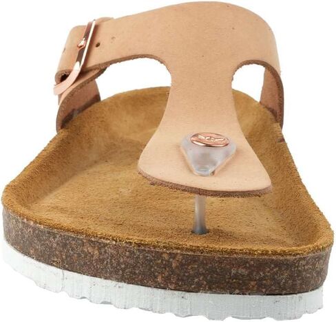 Women's 100% Genuine Leather Sandals - Comfortable Memory Foam Footbed, Slip-On Slides for Summer Wear, Adjustable Fit and Durable Non-Slip Sole in Saudi Arabia