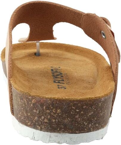 Women's 100% Genuine Leather Sandals - Comfortable Memory Foam Footbed, Slip-On Slides for Summer Wear, Adjustable Fit and Durable Non-Slip Sole in Saudi Arabia