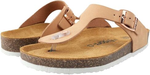 Women's 100% Genuine Leather Sandals - Comfortable Memory Foam Footbed, Slip-On Slides for Summer Wear, Adjustable Fit and Durable Non-Slip Sole in Saudi Arabia