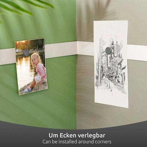 شريط معدني ذاتي اللصق بطول 3 متر من ECENCE مع 10x مغناطيس من الفريت، شريط حديدي، شريط فولاذي، شريط معدني مثالي للملاحظات والصور والمذكرات in Kuwait