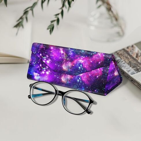 WIRESTER Triangle Foldable Glasses Holder, Hard Shell Eyeglasses Case, Fashion PU Leather Sunglasses Protective Cover in Saudi Arabia