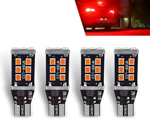 4 قطع لمبة T15/T20 LED، شرائح 2835 15-SMD فائقة السطوع وخالية من الأخطاء ومصابيح عكسية، استبدال لمبة الإضاءة المقاومة للماء، عالمية لمصابيح السيارة الاحتياطية وأضواء الفرامل الخلفية (أحمر) in Saudi Arabia