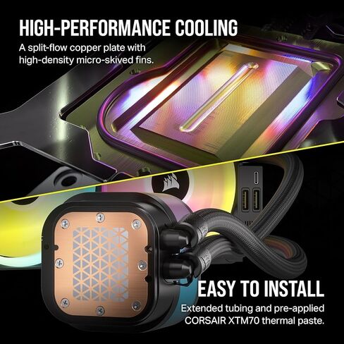 CORSAIR iCUE Link H150i RGB Liquid CPU Cooler - 360mm AIO - QX120 RGB Fans - Fits Intel® LGA 1700, AMD® AM5 - iCUE Link System Hub Included - Black in Saudi Arabia