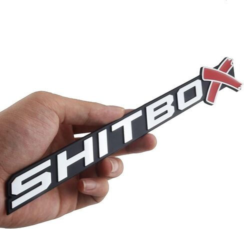 قطعة واحدة من ملصقات شعارات خارجية لشاحنة SHITBOX قطعة واحدة ملصق شارة ثلاثي الأبعاد متوافق مع السيارات العالمية (كروم أحمر) in Kuwait
