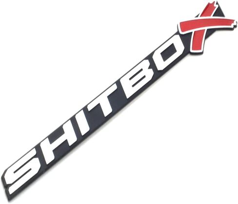 قطعة واحدة من ملصقات شعارات خارجية لشاحنة SHITBOX قطعة واحدة ملصق شارة ثلاثي الأبعاد متوافق مع السيارات العالمية (كروم أحمر) in Kuwait
