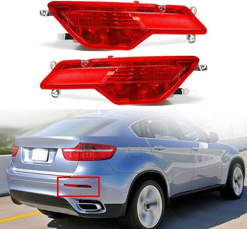 Rear Bumper Reflective Tape L+R For BMW X6 E71 E72 X6 M xDrive35i 40i 50i 4.4T 2008-2014 Replacement # 63147187219,63147187220 in Saudi Arabia