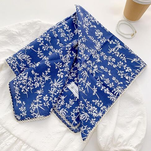 Large Printed Floral Cotton Bandana Headband, Head Wrap, Protective Coverage, Hair Neck Scarf for Women 27" x 27" in Saudi Arabia