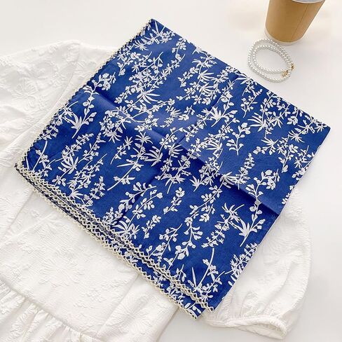 Large Printed Floral Cotton Bandana Headband, Head Wrap, Protective Coverage, Hair Neck Scarf for Women 27" x 27" in Saudi Arabia