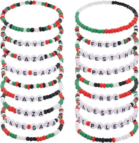18PCS Free Palestine Bracelets Handmade Save Gaza Stretch Jewelry for Women Men in Saudi Arabia