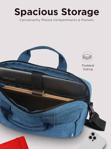 Lenovo Laptop Carrying Case T210, 15.6-Inch Laptop and Tablet, Sleek Design, Durable and Water-Repellent Fabric, Business or School, GX41L83769 Casual Toploader - Eco Black in Kuwait